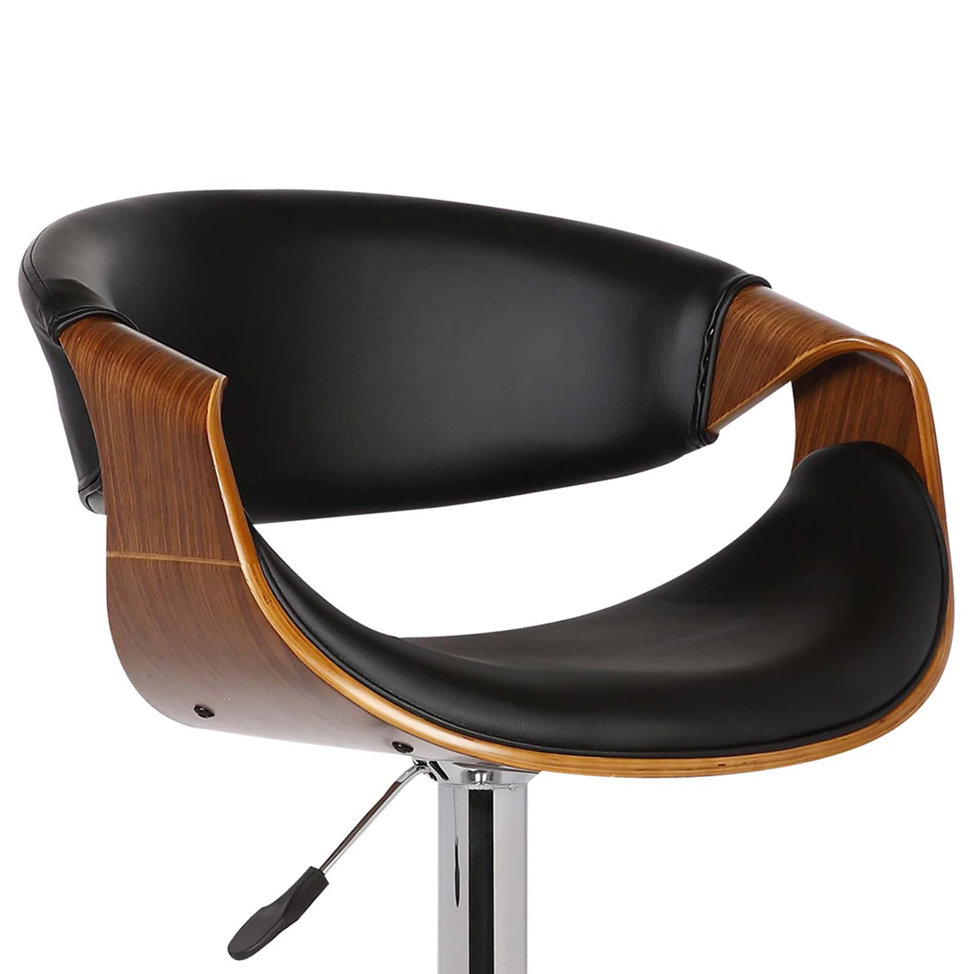 Mod Adjustable Black Faux Leather Swivel Bar Stool By Homeroots - Image 5