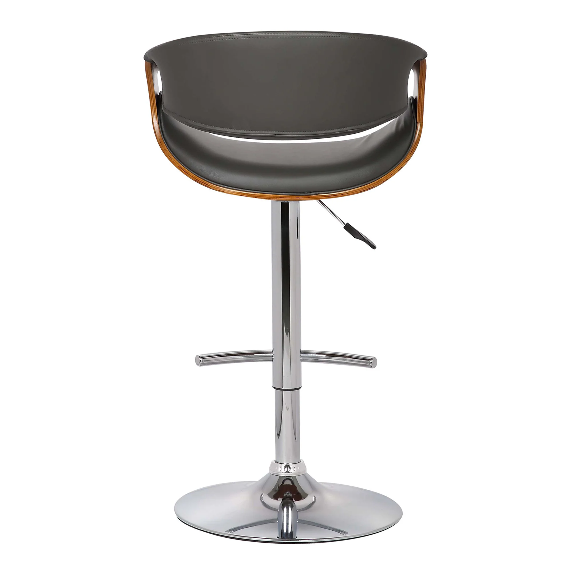 Mod Adjustable Grey Faux Leather Swivel Bar Stool By Homeroots - Image 5