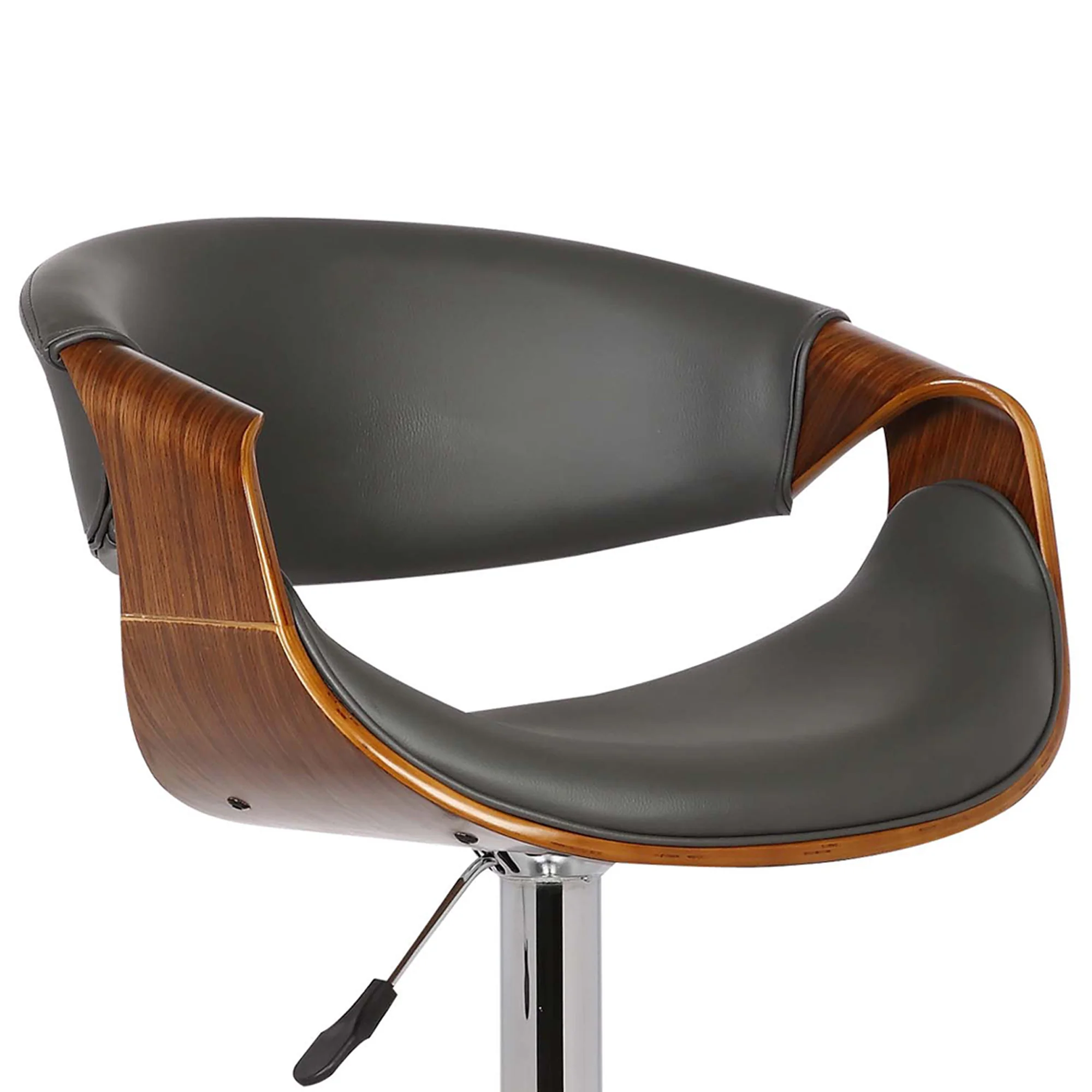 Mod Adjustable Grey Faux Leather Swivel Bar Stool By Homeroots - Image 6