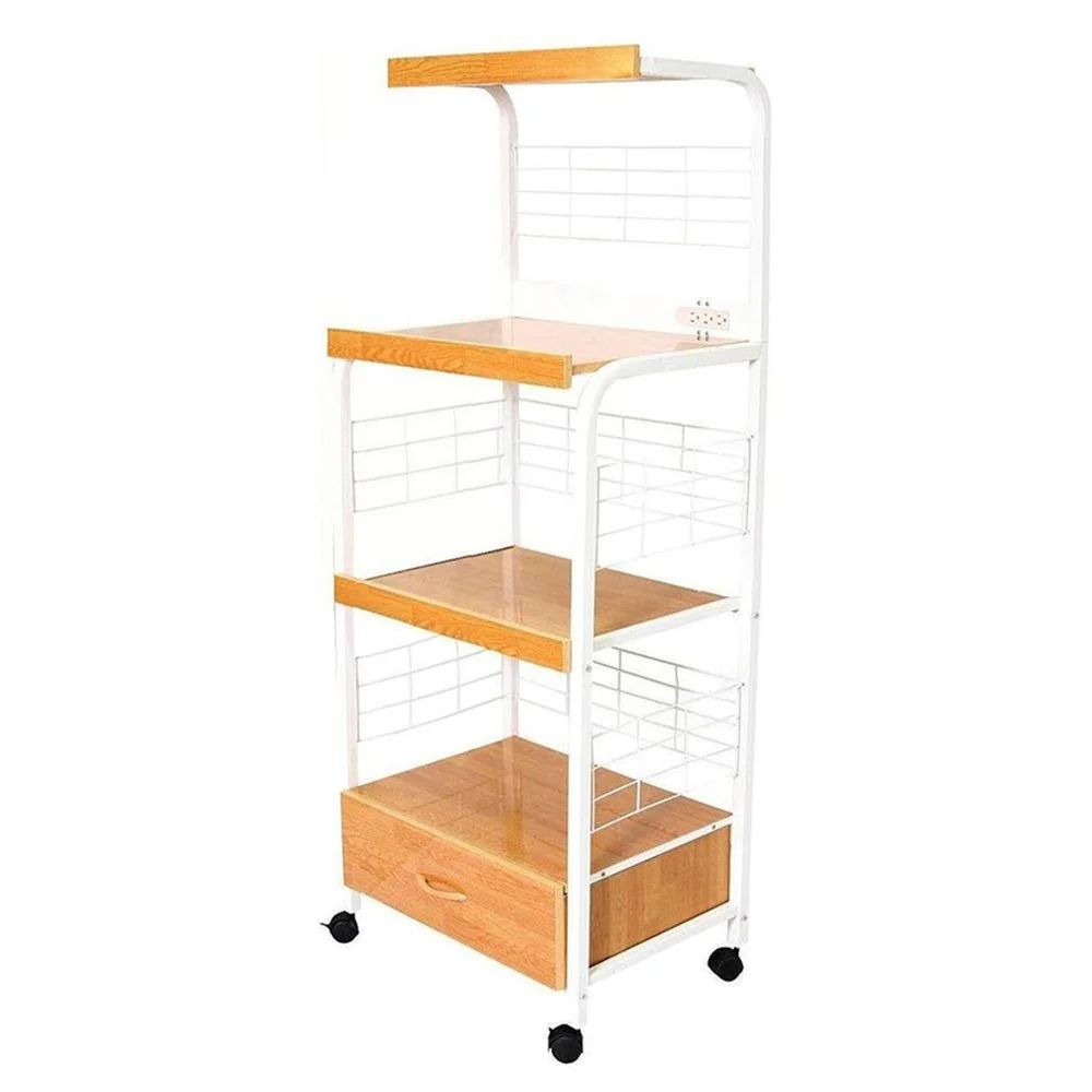 Mod Black And Natural Microwave Kitchen Cart By Homeroots - Image 5