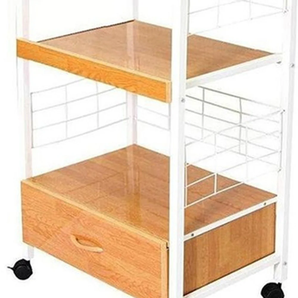 Mod Black And Natural Microwave Kitchen Cart By Homeroots - Image 7