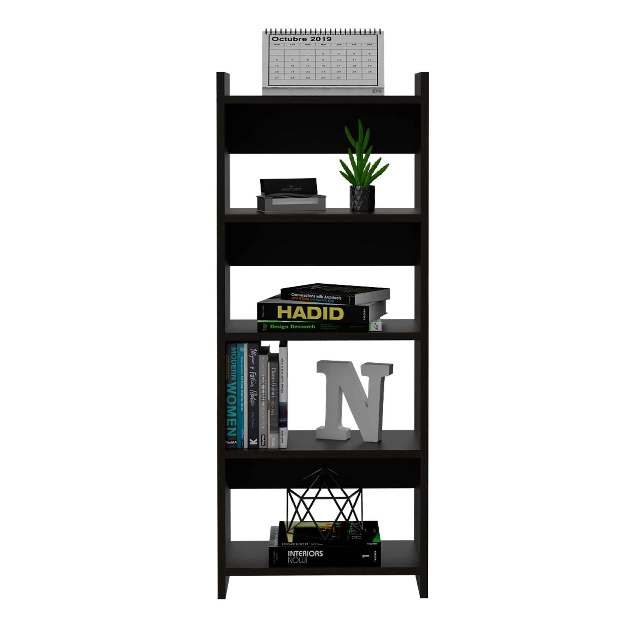 Mod Black Desk and Bookshelf Set By Homeroots - Image 6