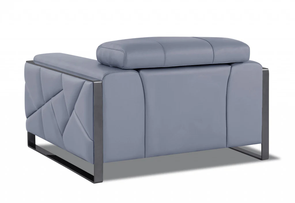 Mod Black Leather and Chrome Deco Accent Chair By Homeroots - Image 19