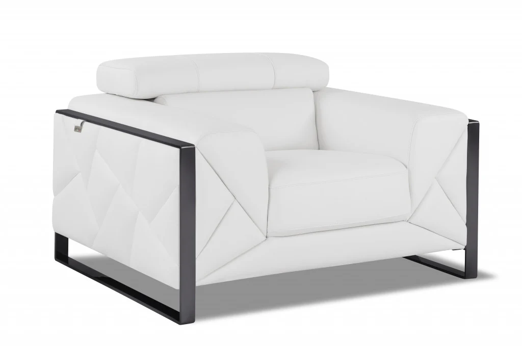 Mod Black Leather and Chrome Deco Accent Chair By Homeroots - Image 22