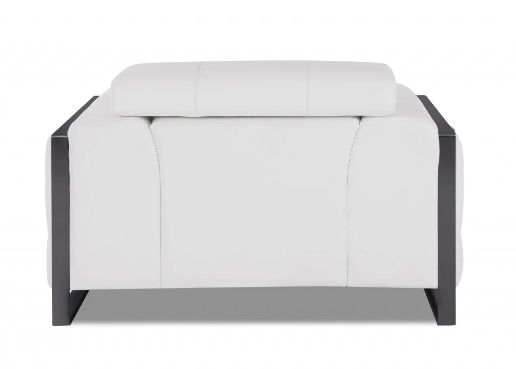 Mod Black Leather and Chrome Deco Accent Chair By Homeroots - Image 23