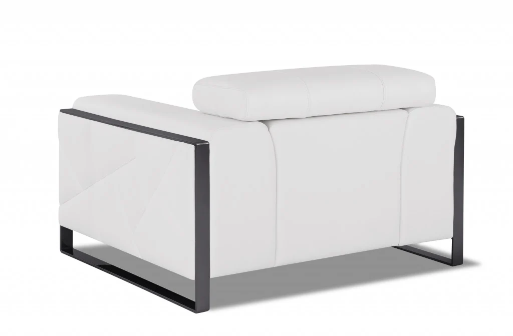 Mod Black Leather and Chrome Deco Accent Chair By Homeroots - Image 24