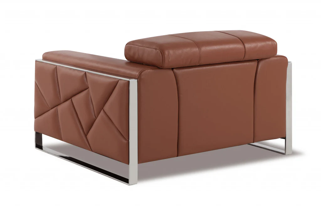 Mod Black Leather and Chrome Deco Accent Chair By Homeroots - Image 9