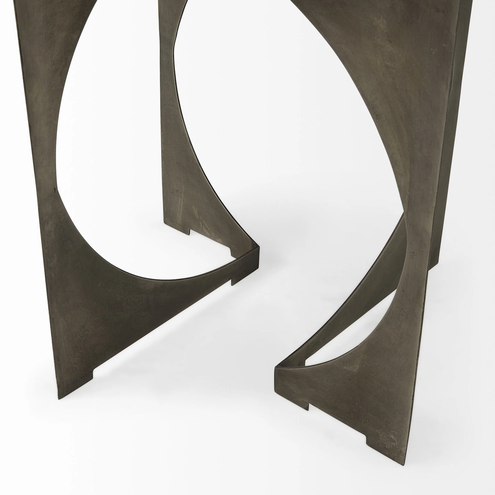 Mod Black Marble Antiqued Nickel Side Table By Homeroots - Image 2