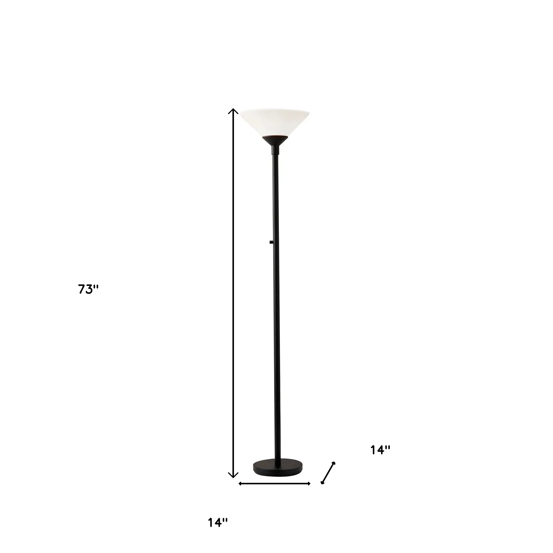 Mod Blackened Metal Torchiere By Homeroots - Image 3