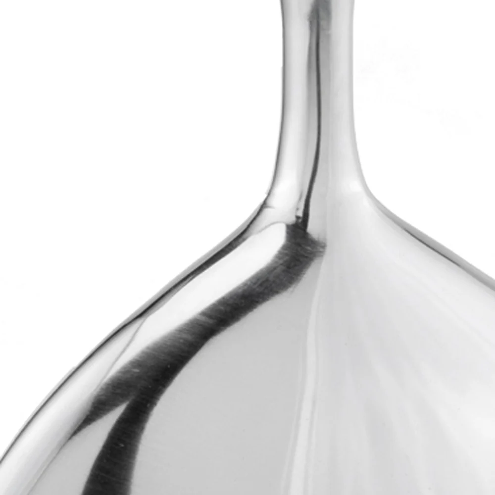 Mod Buffed Silver Long Neck Disc Vase By Homeroots - Image 5