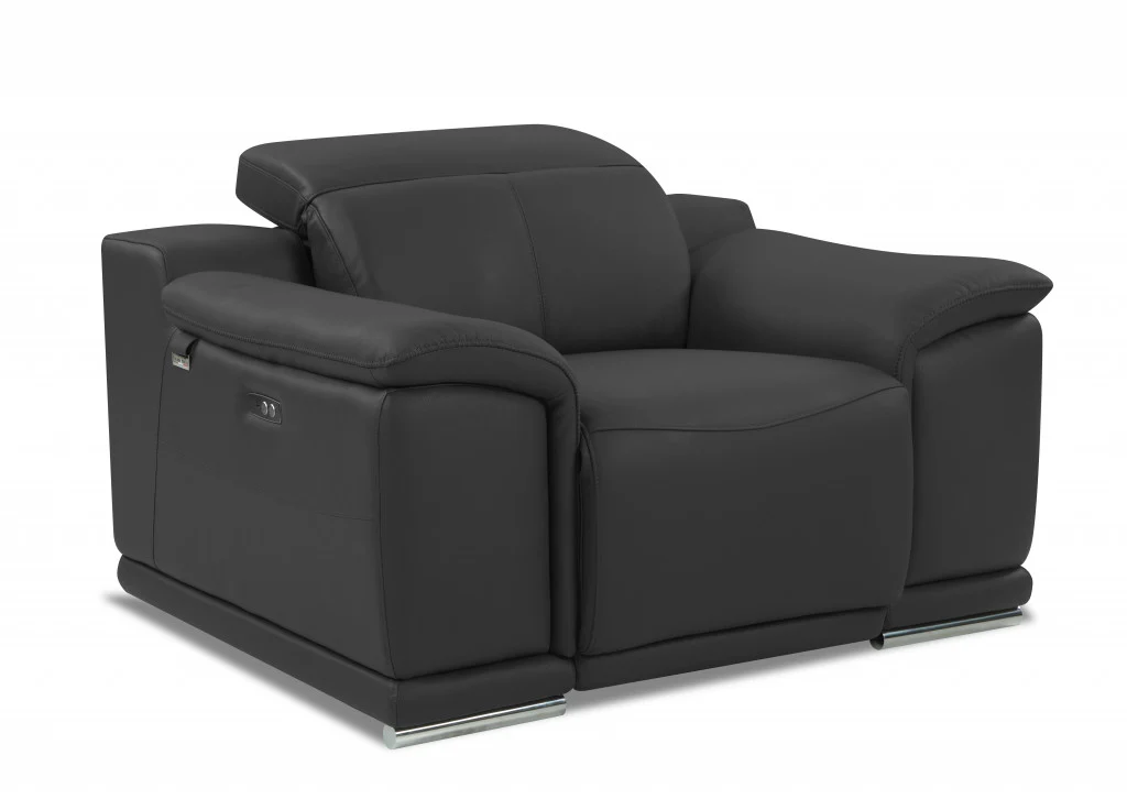 Mod Camel Brown Italian Leather Recliner Chair By Homeroots - Image 7