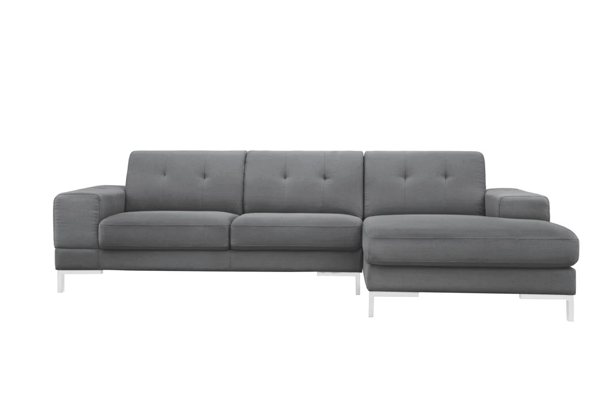 Mod Flare Dark Gray Fabric Right Facing Sectional Sofa By Homeroots - Image 2