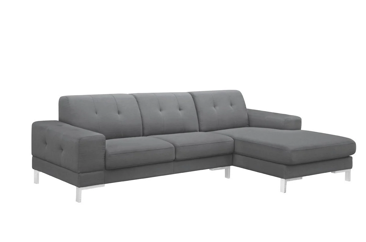 Mod Flare Dark Gray Fabric Right Facing Sectional Sofa By Homeroots - Image 4