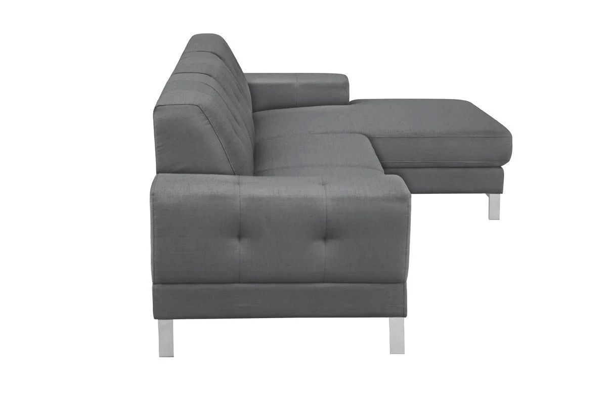 Mod Flare Dark Gray Fabric Right Facing Sectional Sofa By Homeroots - Image 5
