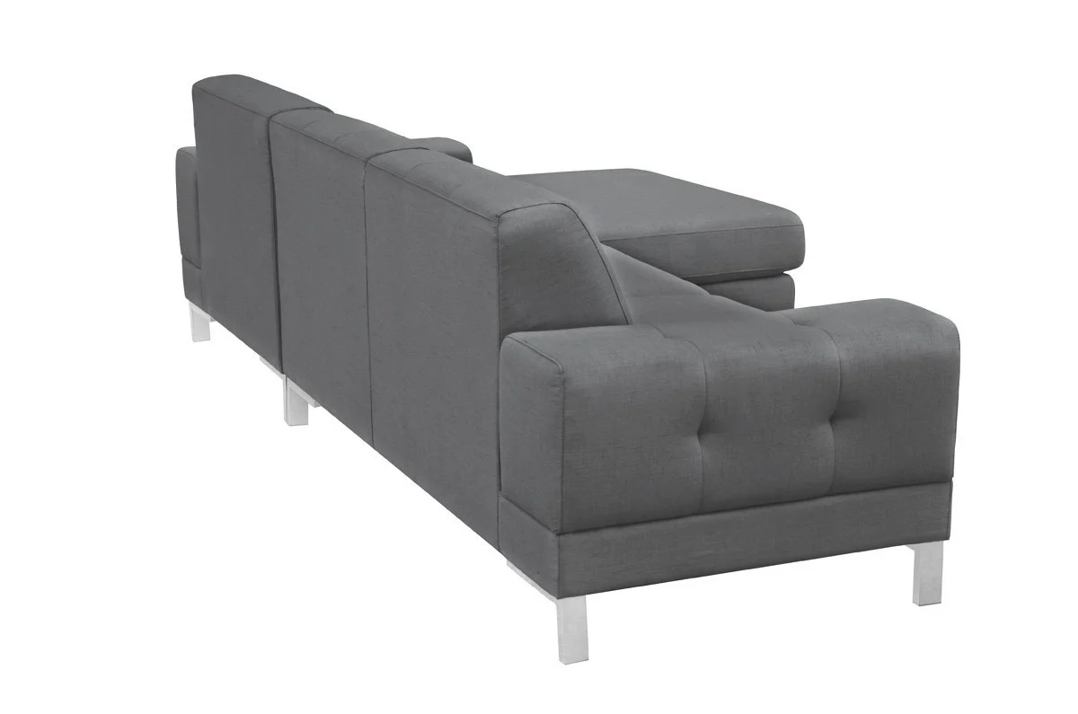 Mod Flare Dark Gray Fabric Right Facing Sectional Sofa By Homeroots - Image 6