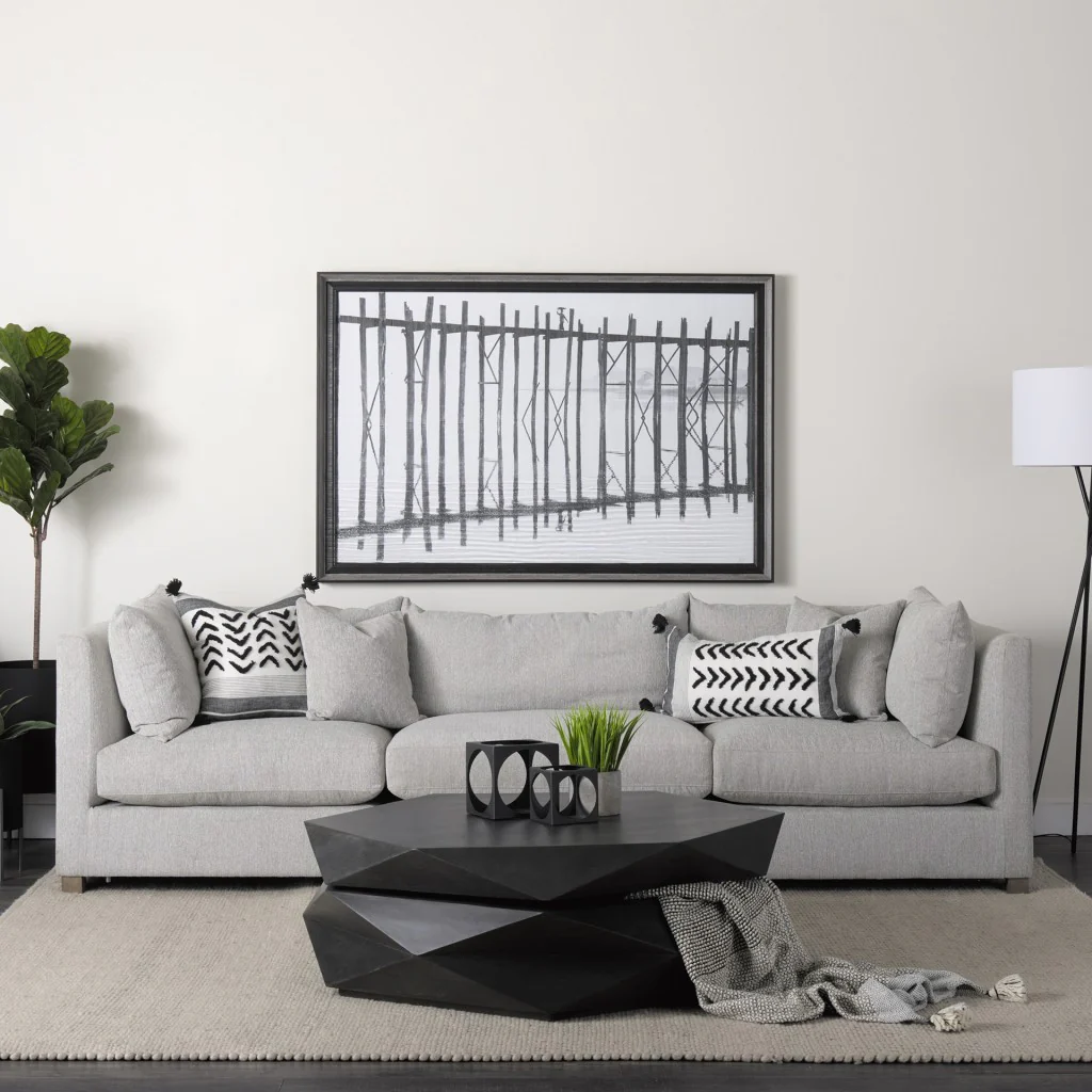 Mod Geometric Black Solid Wood Coffee Table By Homeroots - Image 2