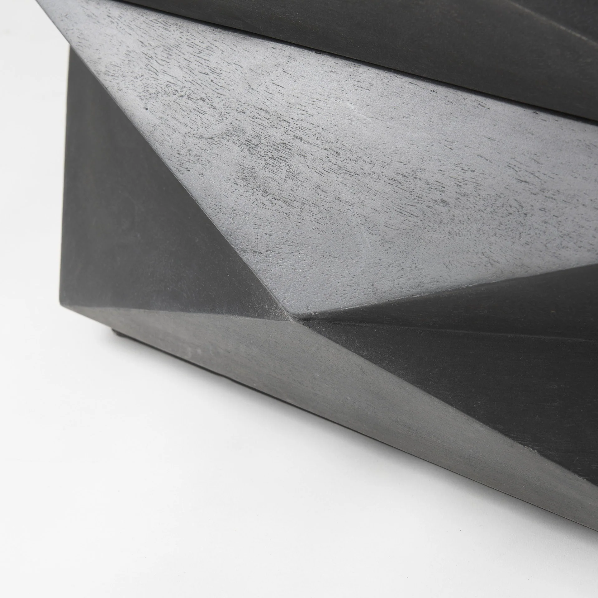 Mod Geometric Black Solid Wood Coffee Table By Homeroots - Image 9