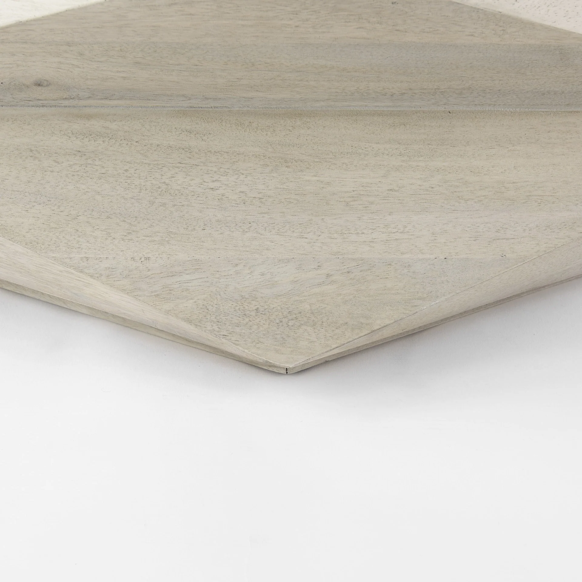 Mod Geometric Whitewash Solid Wood Coffee Table By Homeroots - Image 9