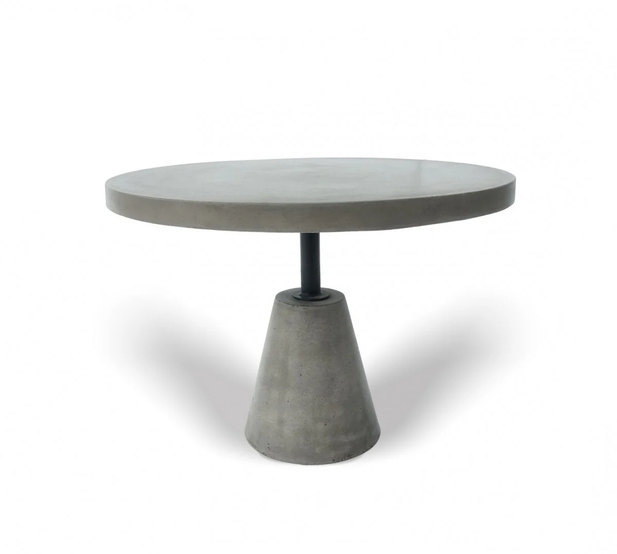 Mod Gray Concrete and Black Metal Pedestal End Table By Homeroots - Image 2