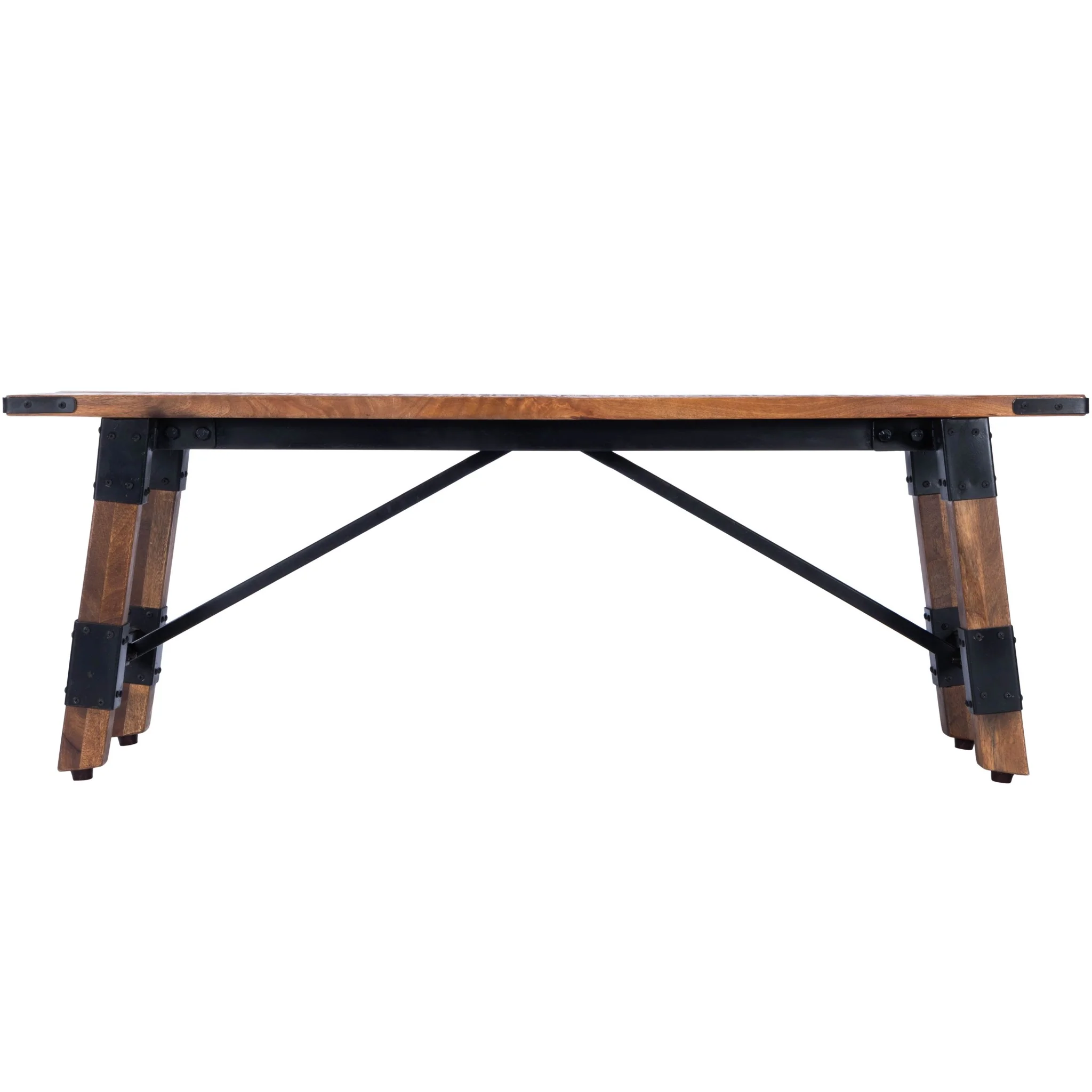 Mod Industrial Rustic Wood Bench By Homeroots - Image 3