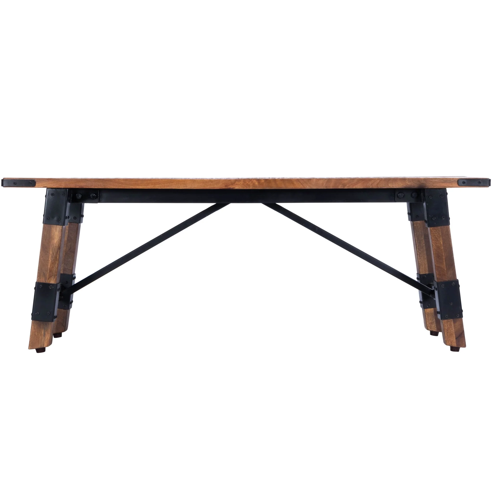 Mod Industrial Rustic Wood Bench By Homeroots - Image 5