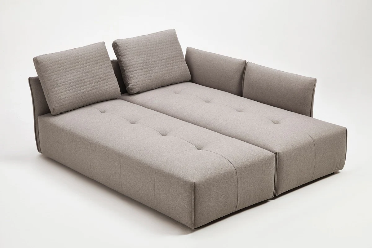 Mod Light Gray Fabric Modular Sectional Sofa Bed By Homeroots - Image 6