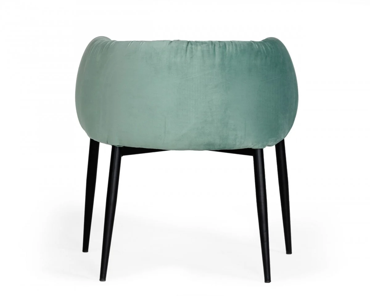 Mod Light Green and Black Velvet Dining or Side Chair By Homeroots - Image 4