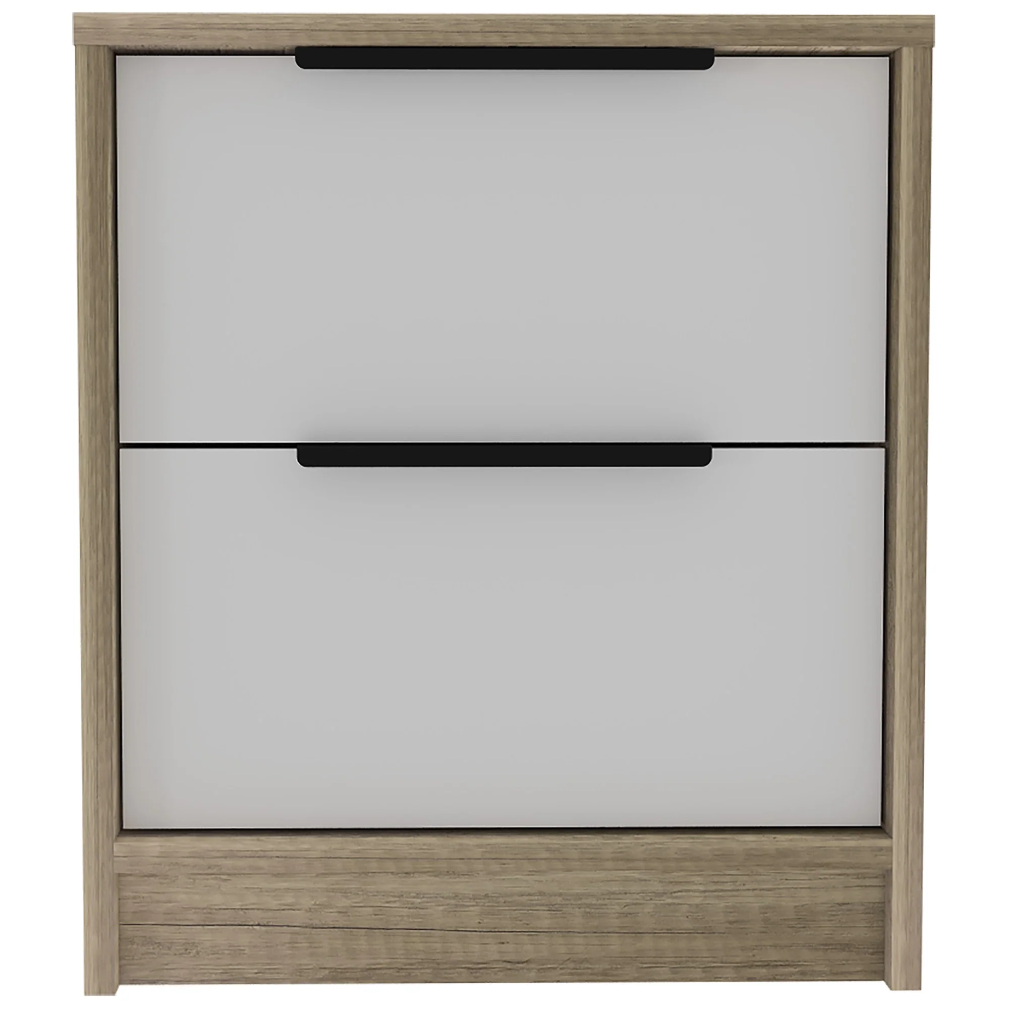 Mod Light Oak And White Two Drawer Nightstand By Homeroots - Image 5