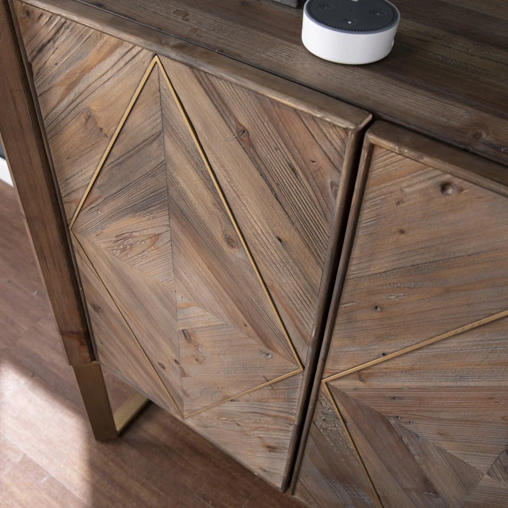Mod Natural And Gold Reclaimed Wood Accent Cabinet By Homeroots - Image 2
