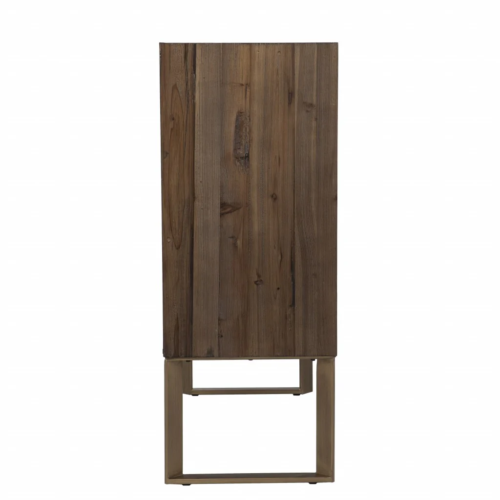 Mod Natural And Gold Reclaimed Wood Accent Cabinet By Homeroots - Image 6
