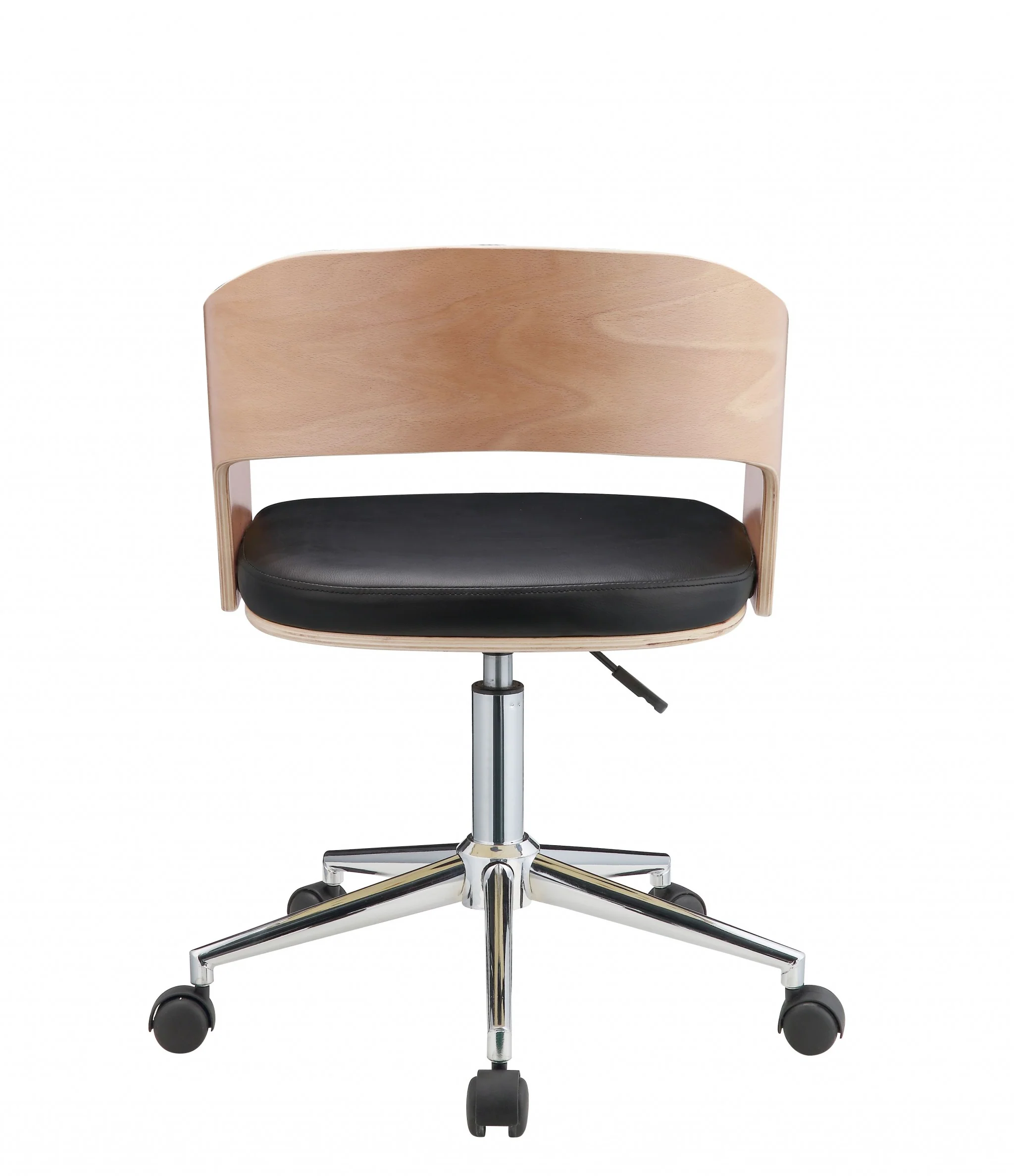 Mod Rolling Black Faux Leather Office Desk Chair By Homeroots - Image 4