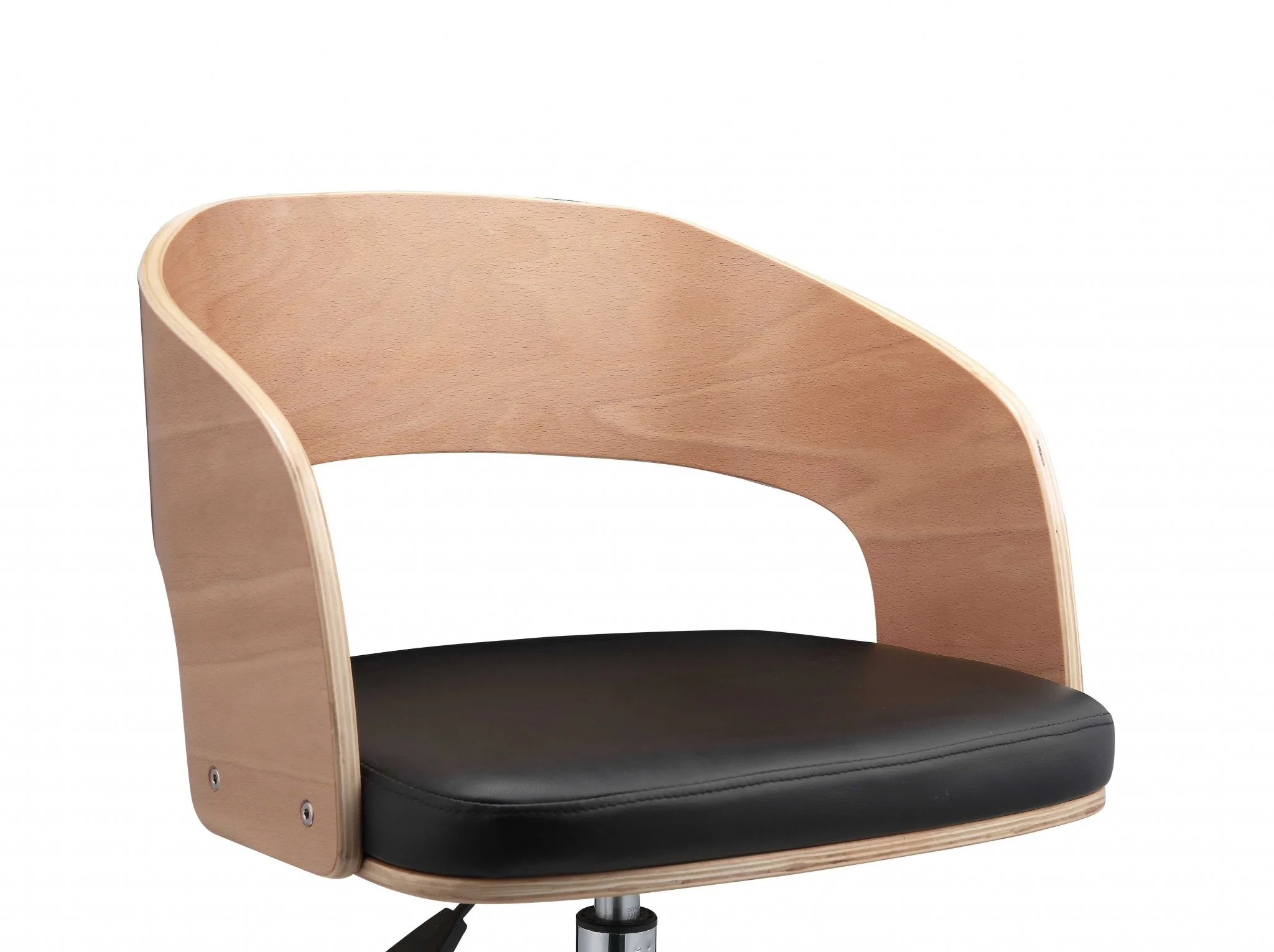 Mod Rolling Black Faux Leather Office Desk Chair By Homeroots - Image 6