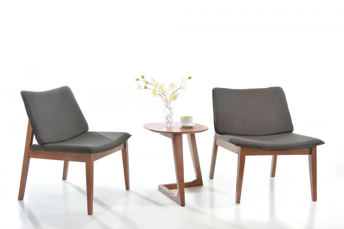 Mod Walnut Wood Asymmetric End Table By Homeroots - Image 2