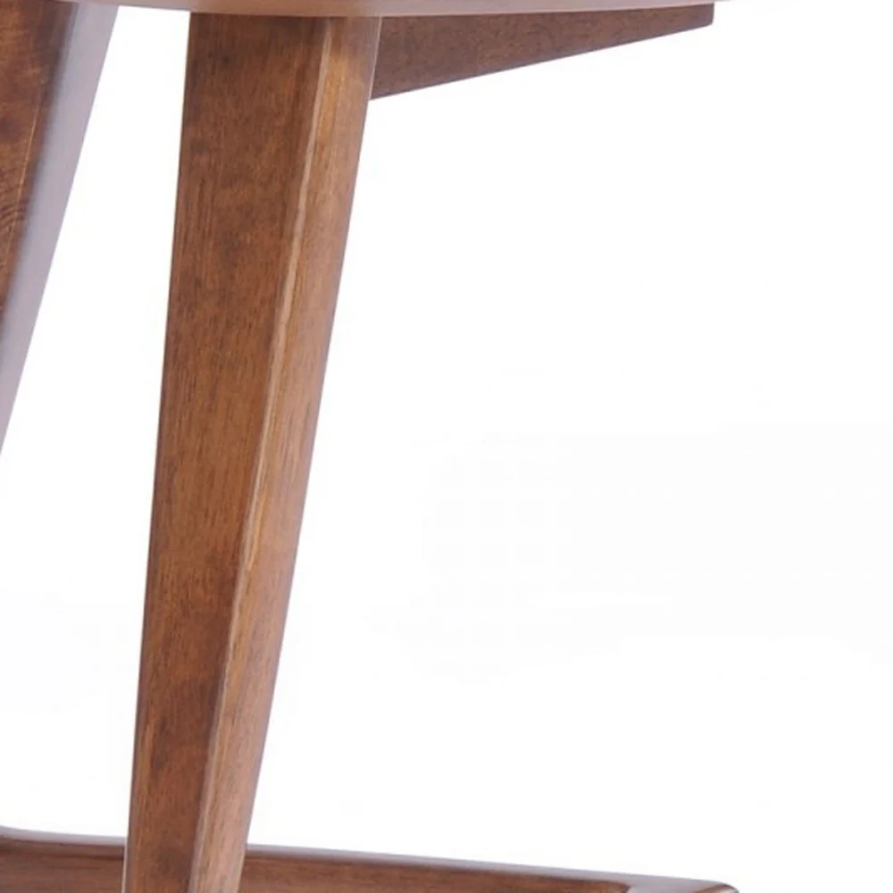 Mod Walnut Wood Asymmetric End Table By Homeroots - Image 6
