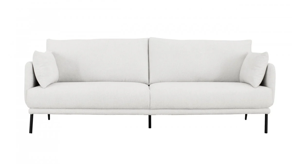 Modern 77" White and Black Fabric Loveseat By Homeroots - Image 2