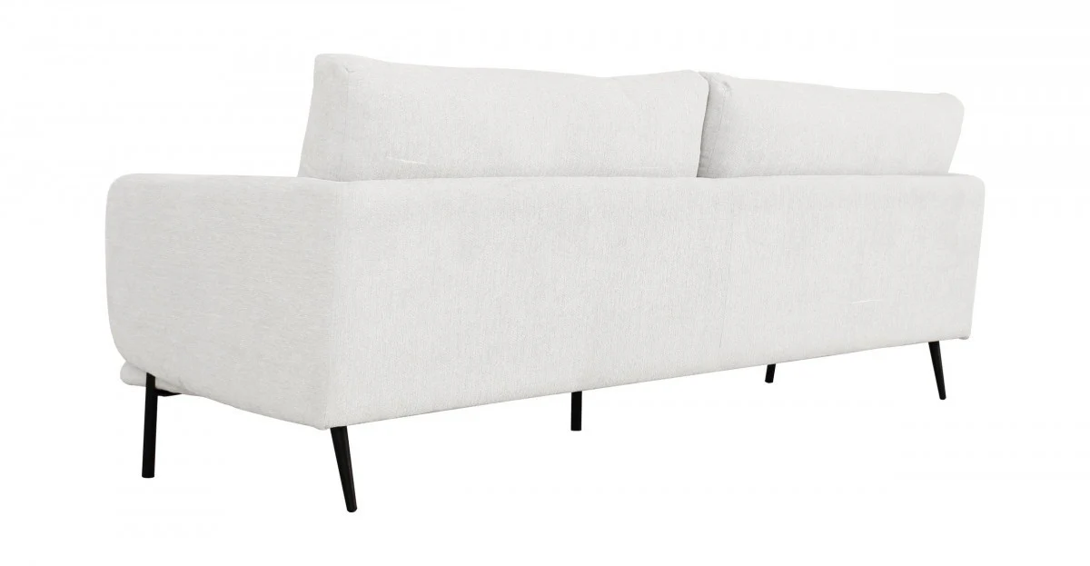 Modern 77" White and Black Fabric Loveseat By Homeroots - Image 4