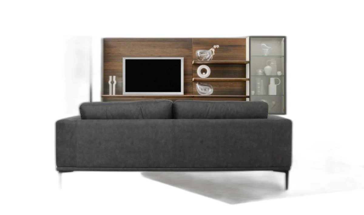 Modern 78" Dark Grey Loveseat With Removable Cushions By Homeroots - Image 4