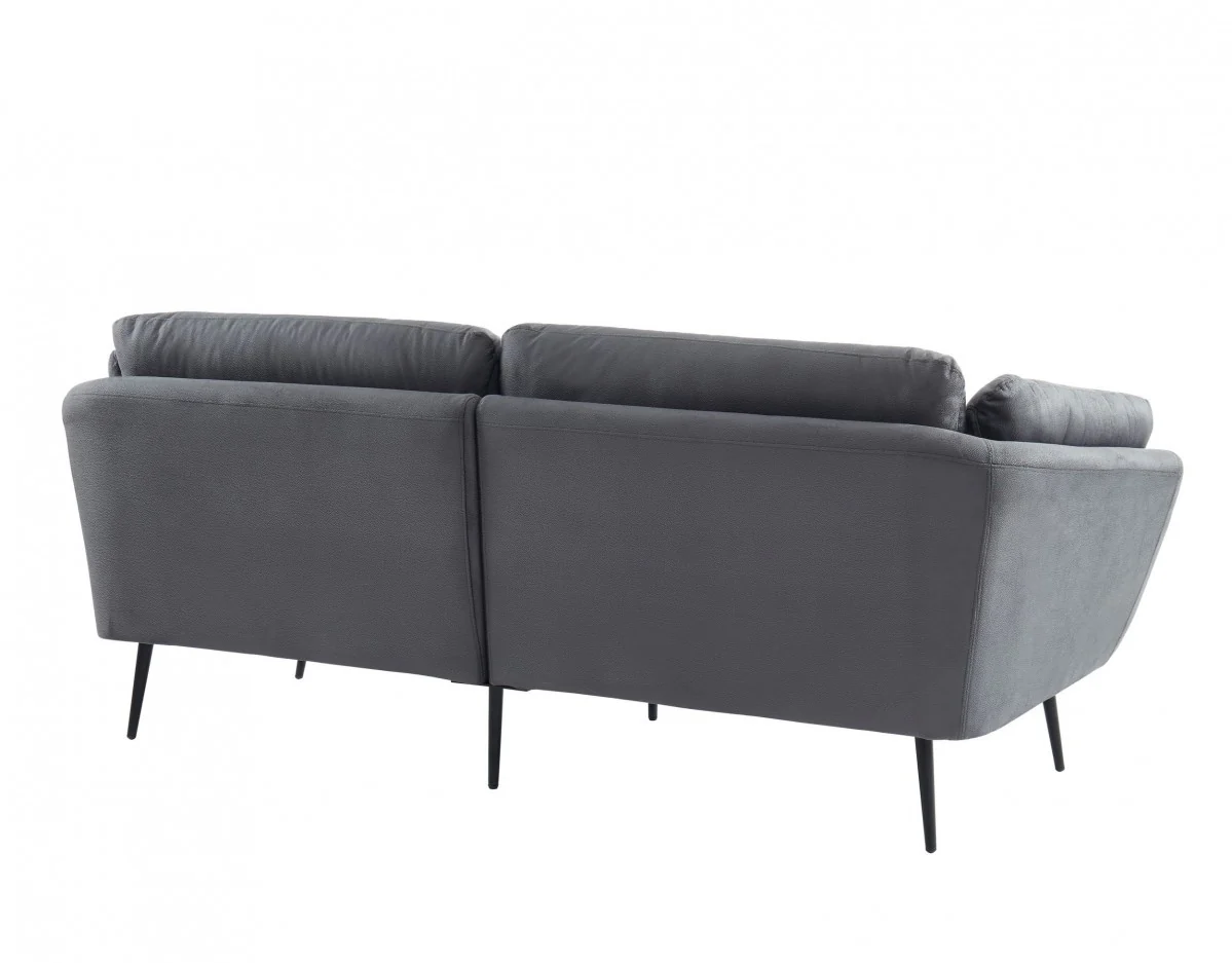 Modern 84" Dark Grey Sofa With Two Cushions By Homeroots - Image 11