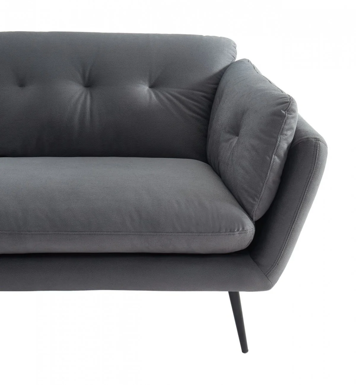Modern 84" Dark Grey Sofa With Two Cushions By Homeroots - Image 12