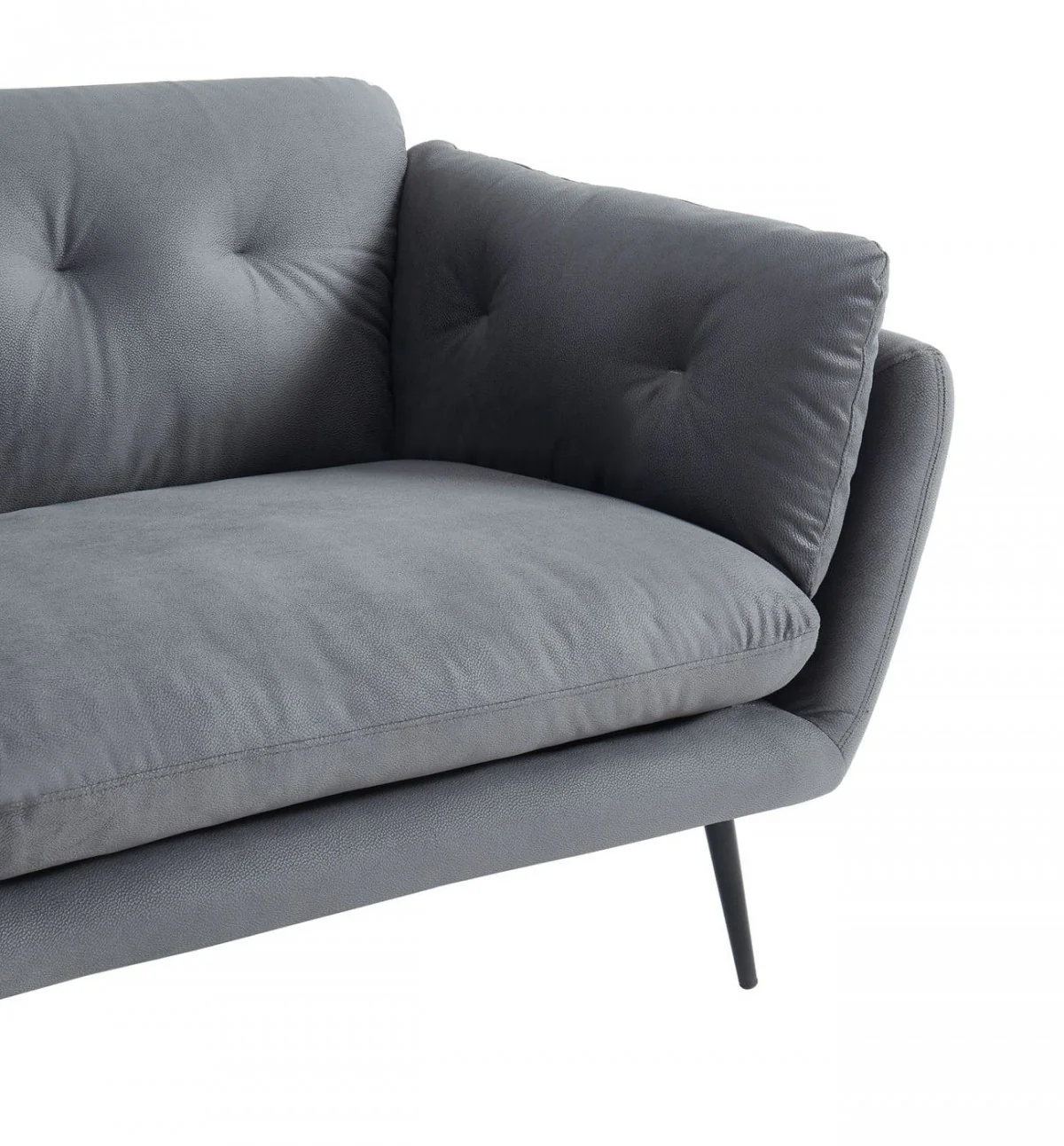 Modern 84" Dark Grey Sofa With Two Cushions By Homeroots - Image 13