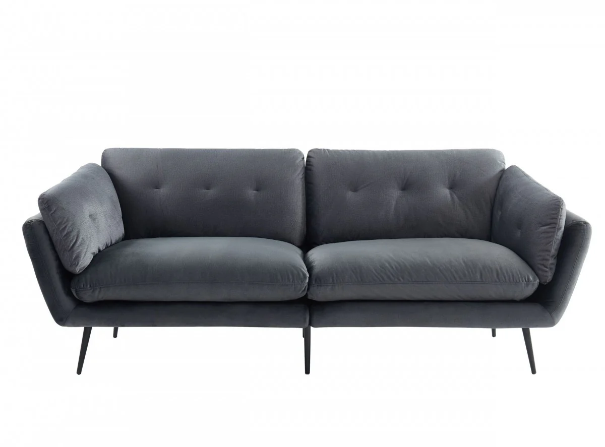 Modern 84" Dark Grey Sofa With Two Cushions By Homeroots - Image 2