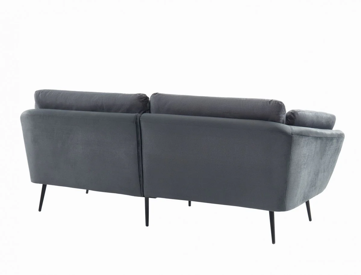 Modern 84" Dark Grey Sofa With Two Cushions By Homeroots - Image 4