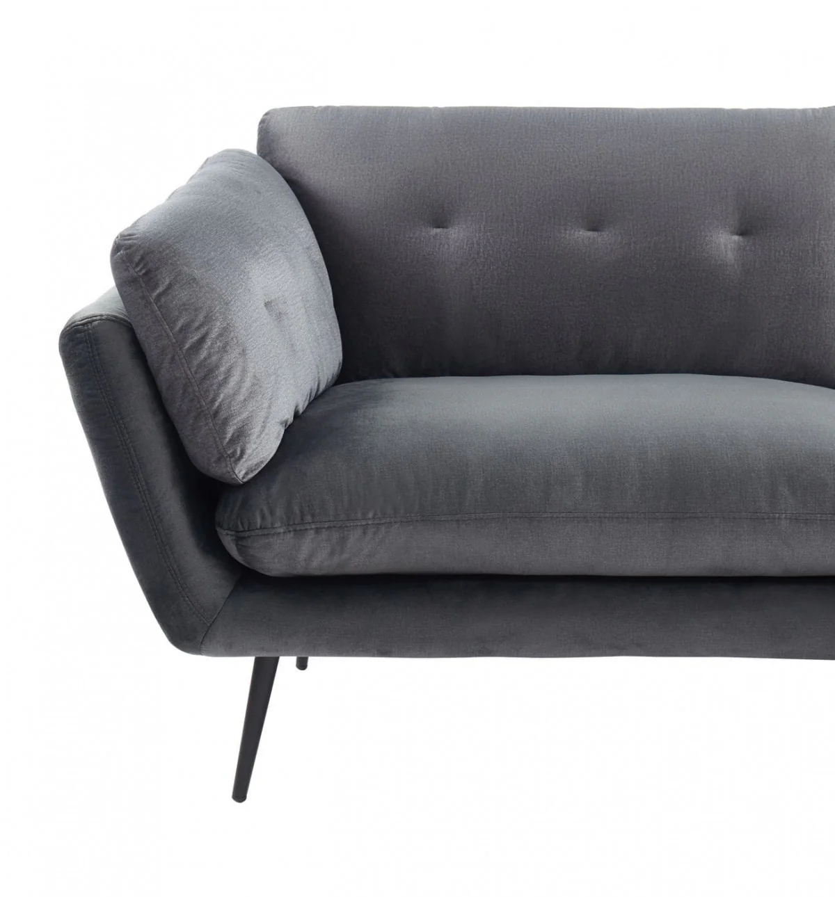 Modern 84" Dark Grey Sofa With Two Cushions By Homeroots - Image 5