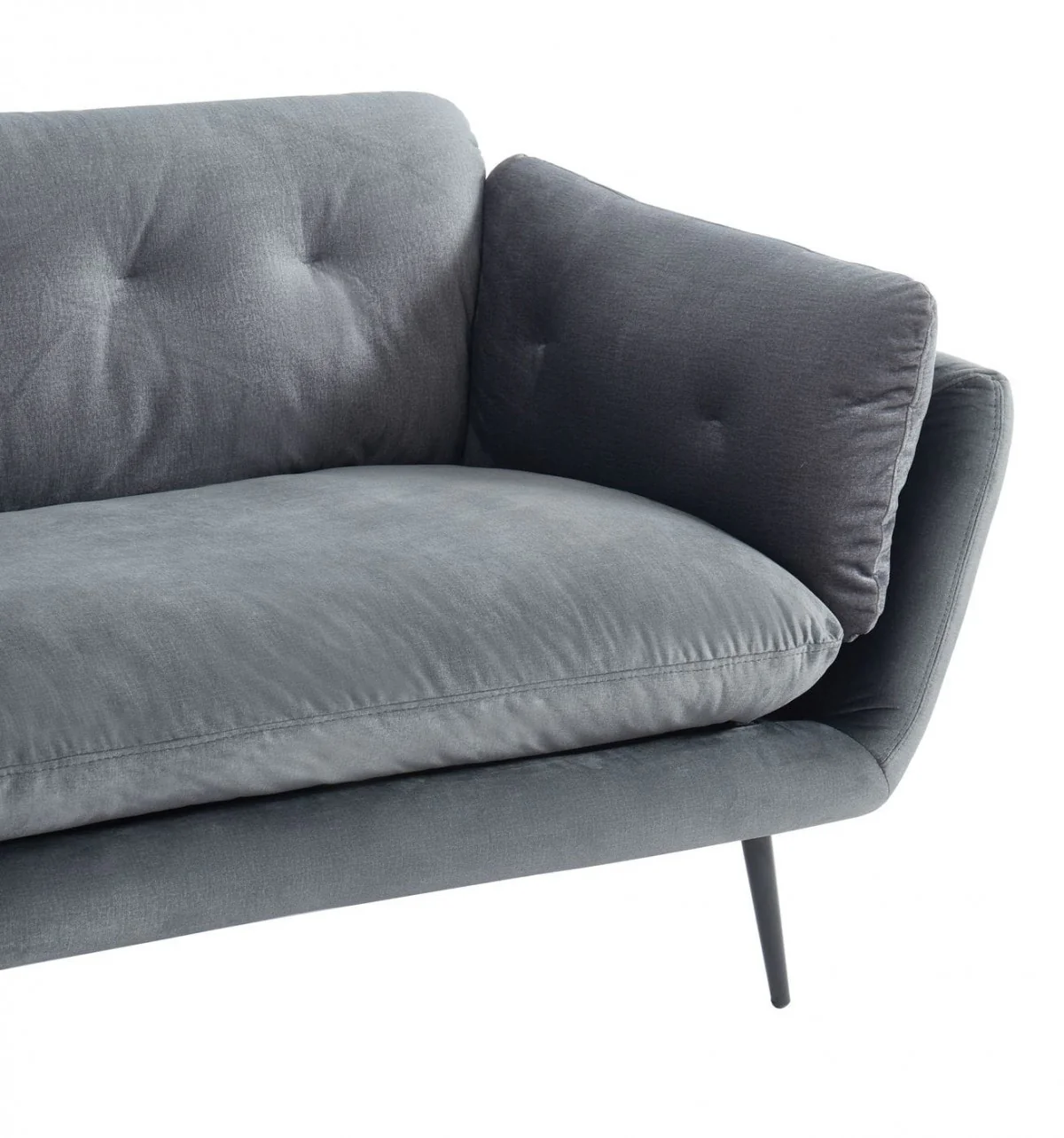 Modern 84" Dark Grey Sofa With Two Cushions By Homeroots - Image 6
