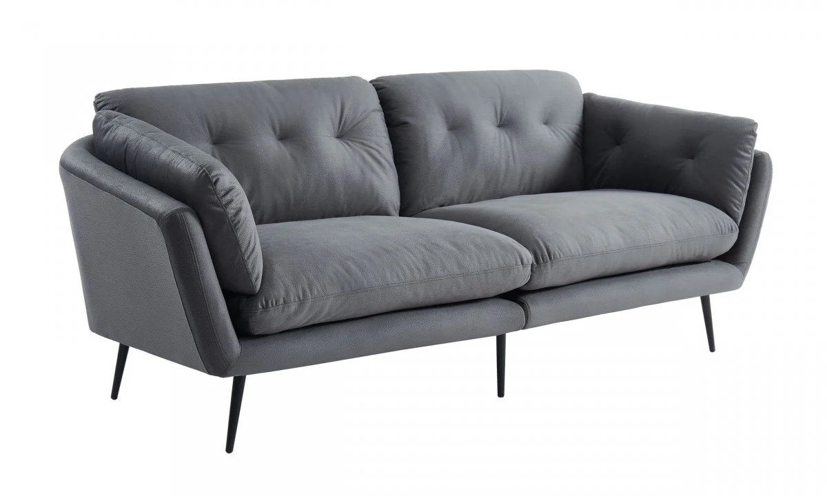 Modern 84" Dark Grey Sofa With Two Cushions By Homeroots - Image 8