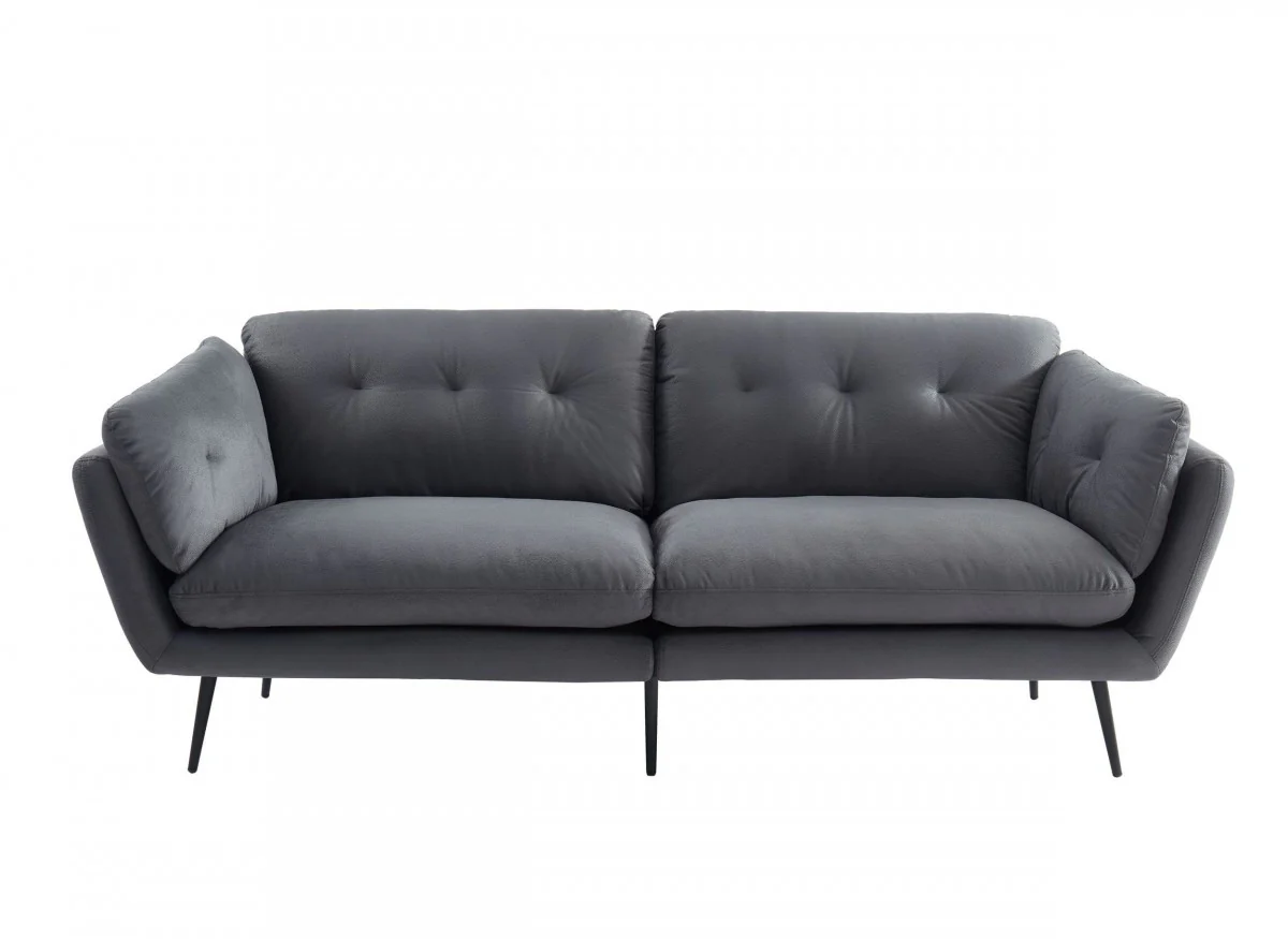 Modern 84" Dark Grey Sofa With Two Cushions By Homeroots - Image 9