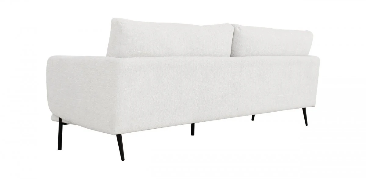 Modern 85" White and Black Fabric Sofa By Homeroots - Image 5