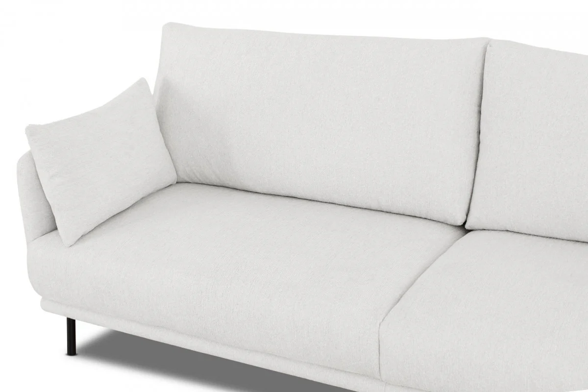 Modern 85" White and Black Fabric Sofa By Homeroots - Image 6