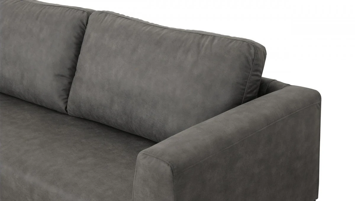 Modern 87" Dark Grey Sofa With Removable Back Cushions By Homeroots - Image 2