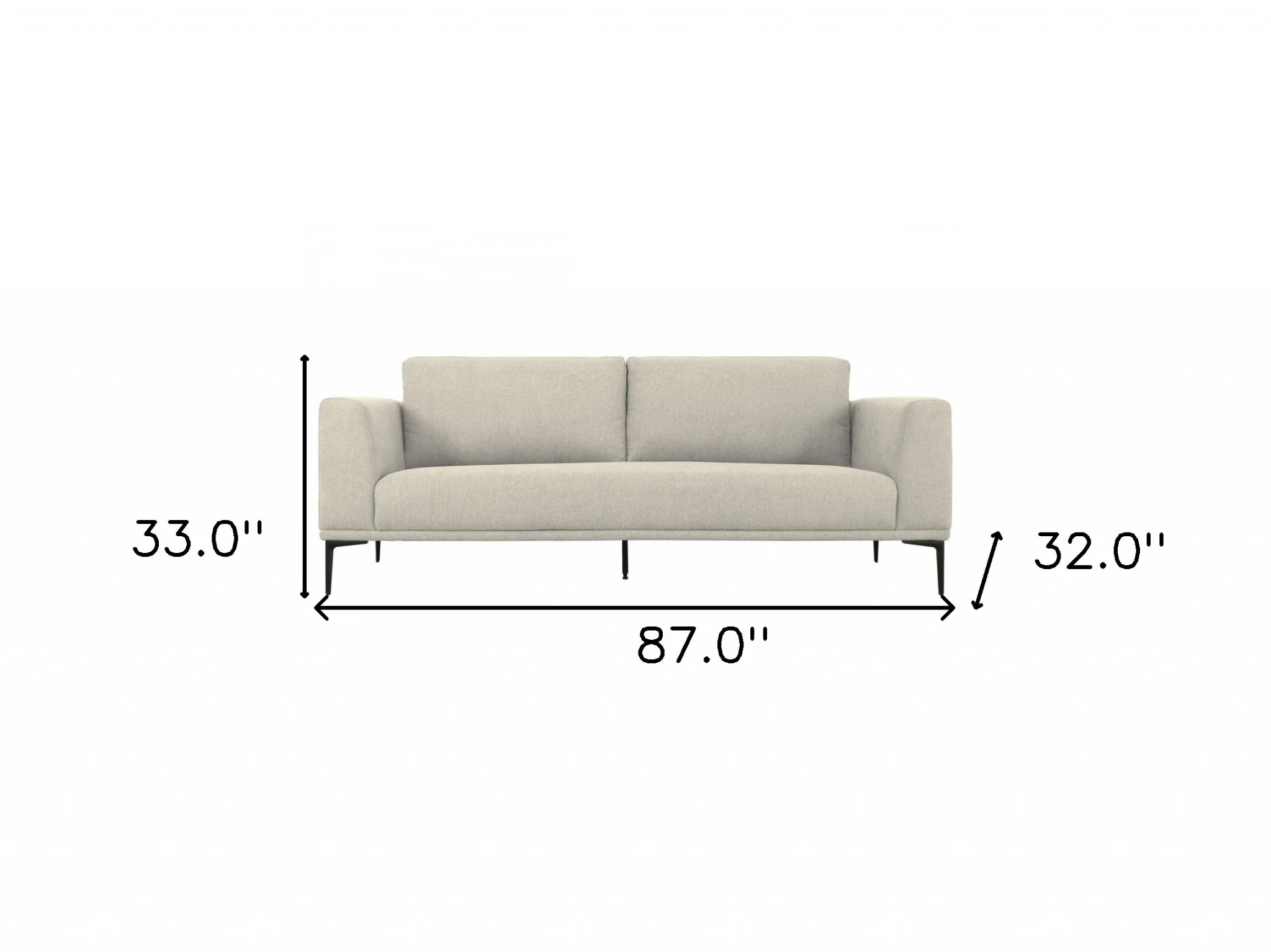 Modern 87" Dark Grey Sofa With Removable Back Cushions By Homeroots - Image 20